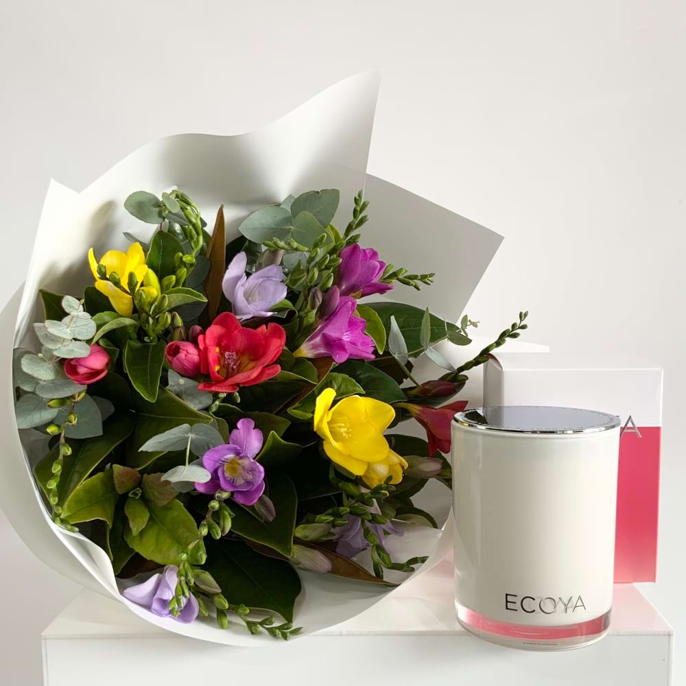 Fragrant Duo Freesia Posy + Ecoya Candle